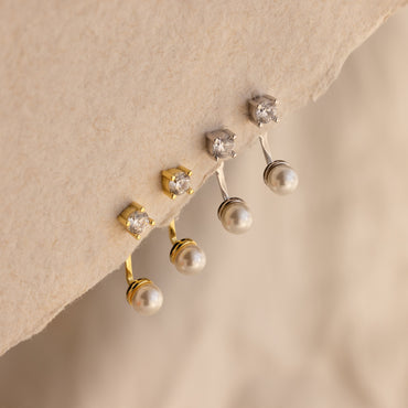 Gold & Silver Plated Diamond Pearl Ear Jackets For Women/Girls