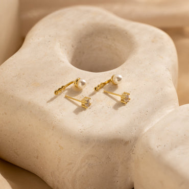 Diamond Pearl Ear Jackets 18K Gold