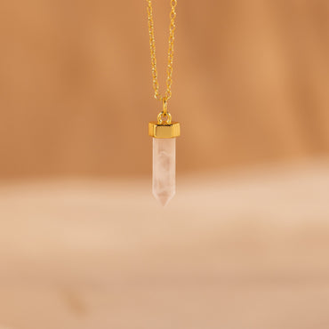 Rose Quartz Necklace 18K Gold