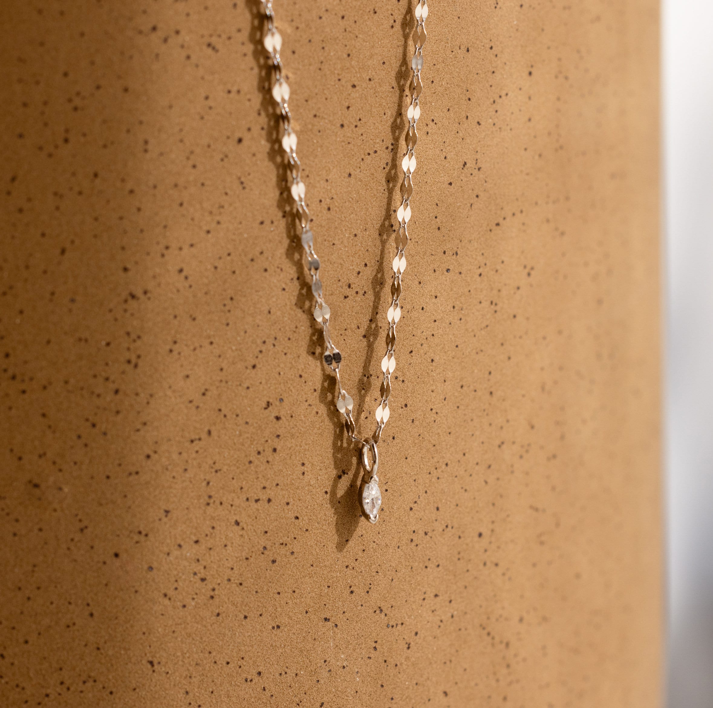 Dainty Marquise Pendant Necklace Sterling Silver