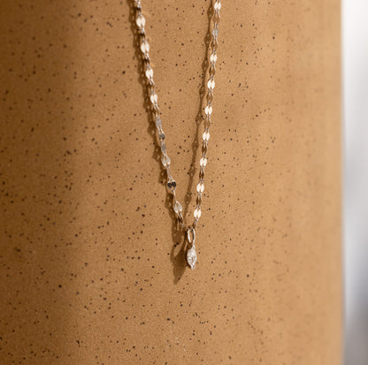 Dainty Marquise Pendant Necklace Sterling Silver
