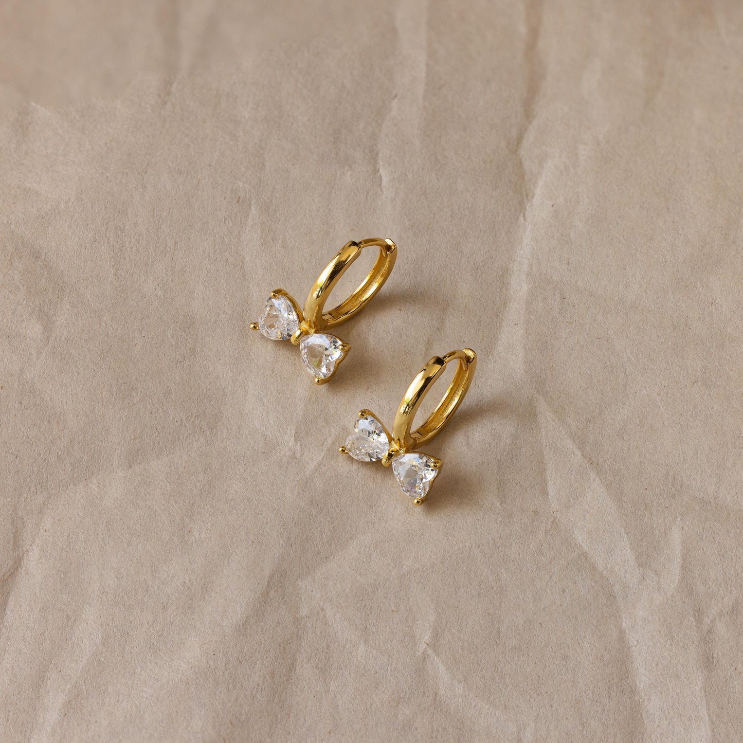 Diamond Bow Hug Earrings