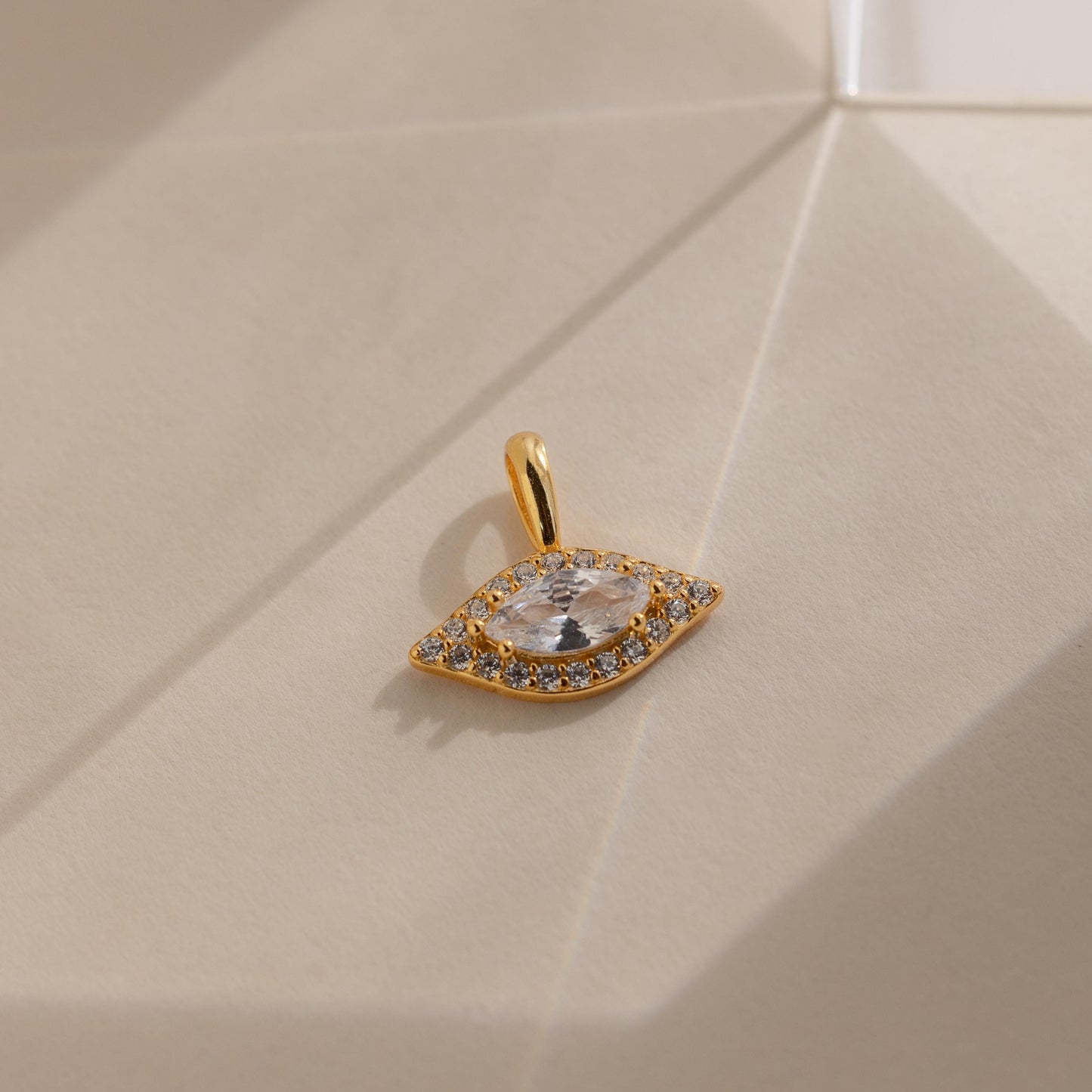 Evil Eye Protection Jewelry Pave Charm Necklace