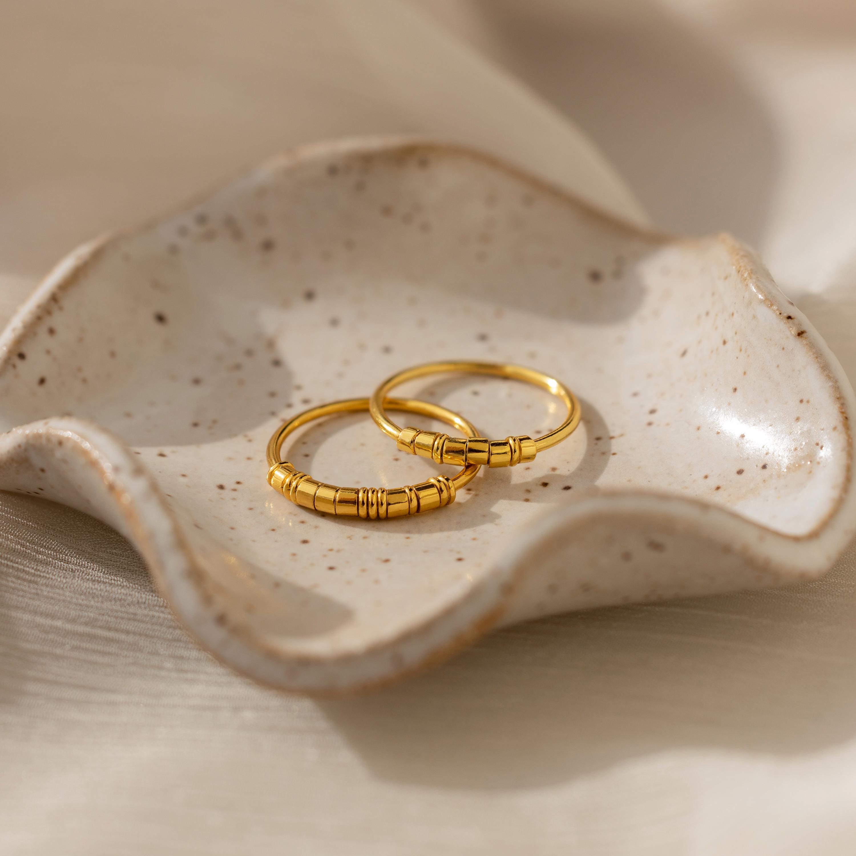 Gold Plated Ring with White background