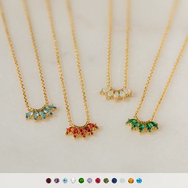 Personalized Marquise Birthstone Necklace