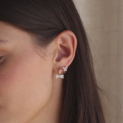 Diamond Bow Hug Earrings