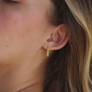 Ribbed Hoop Earrings