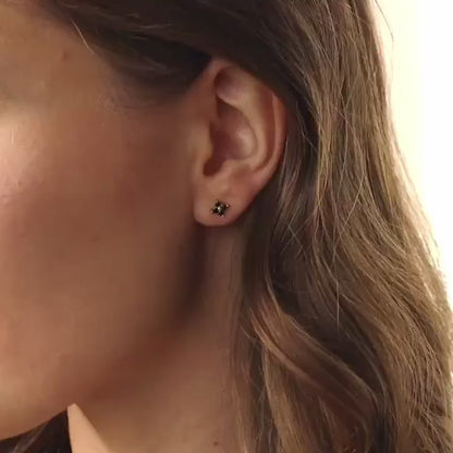 Black Flower Stud Earrings