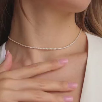 Diamond Tennis Choker Necklace