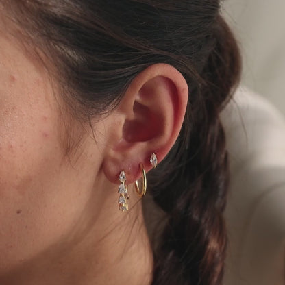 Double-Sided Pear Diamond Hoops