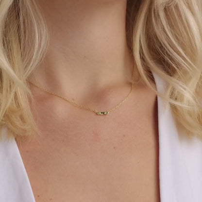 Initial Morse Code Birthstone Necklace