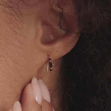 Amaya Black Diamond Threader Earrings