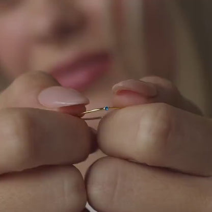 The Thin Mini Birthstone Ring