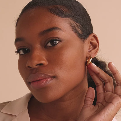Statement Ribbed Oval Hoop Earrings