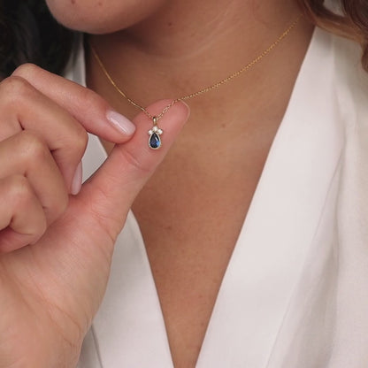 Timeless Sapphire Teardrop Necklace