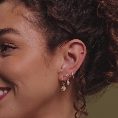 Diamond Flowerburst Hoops