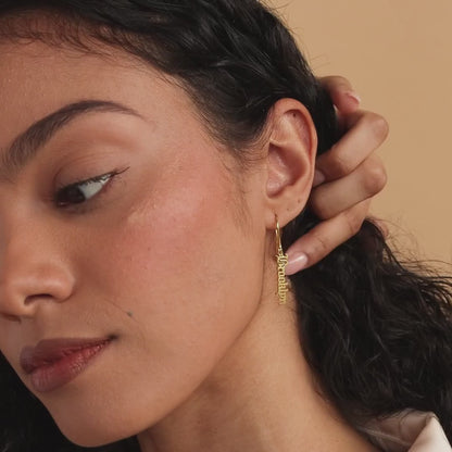 Vertical Dangling Name Earrings