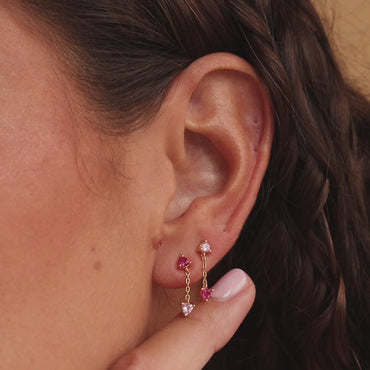 Mixed Pink Drop Earrings