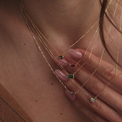 Brilliant Custom Birthstone Pendant Necklace