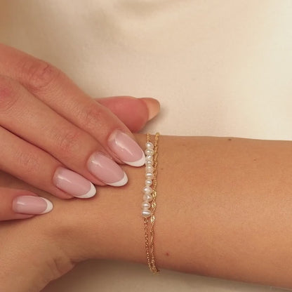 Duo Pearl Twist Bracelet