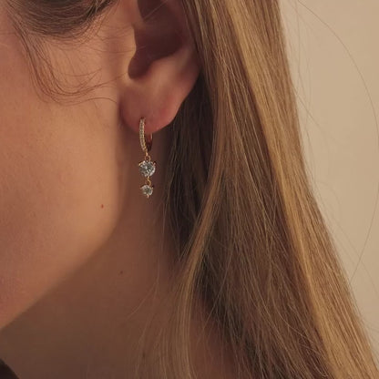 Caroline Pave Drop Huggie Hoops
