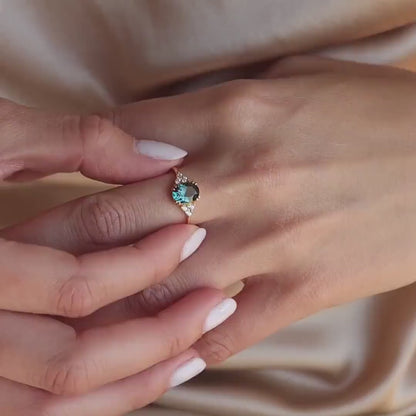 Vintage Elegance with a Modern Twist: Blue Topaz Diamond Ring
