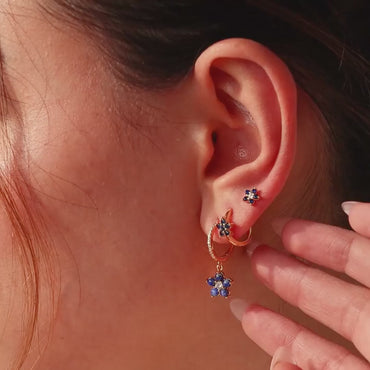 Sapphire Flower Earrings Set Video
