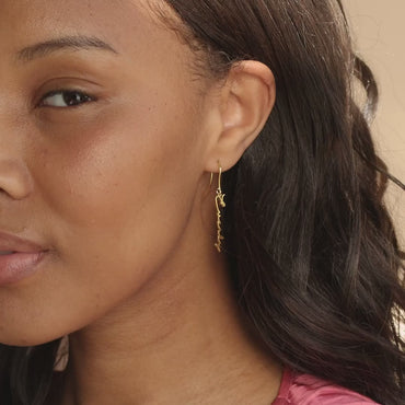 Minimal Dangling Name Earrings Video