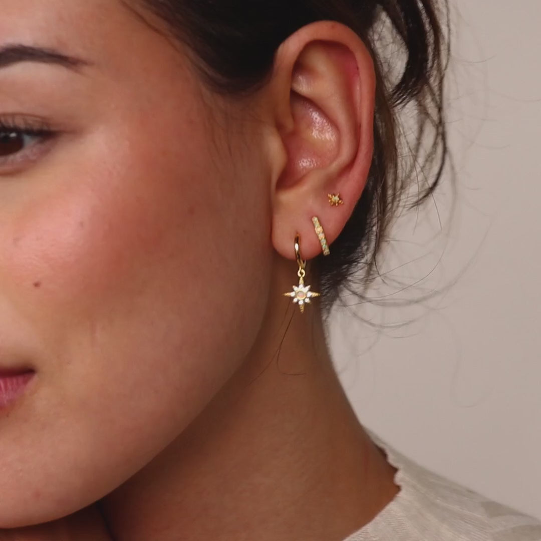 Opal Starburst Earrings Set