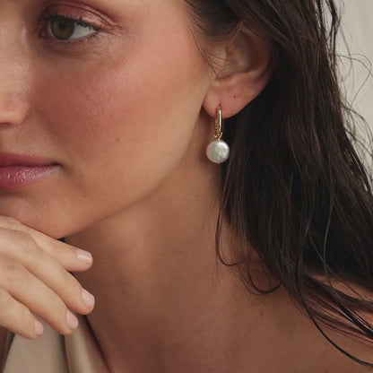 Bridget Pearl Hoop Earrings