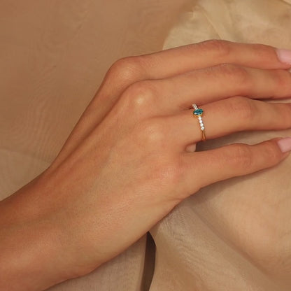 Eternal Elegance: The Pave Oval Birthstone Ring