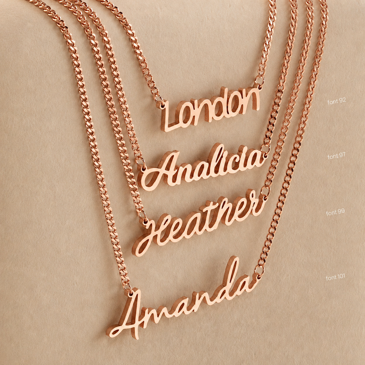 Mellow Name Necklace in Curb Chain