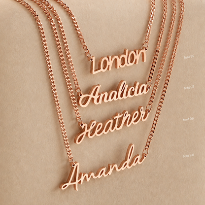 Mellow Name Necklace in Curb Chain