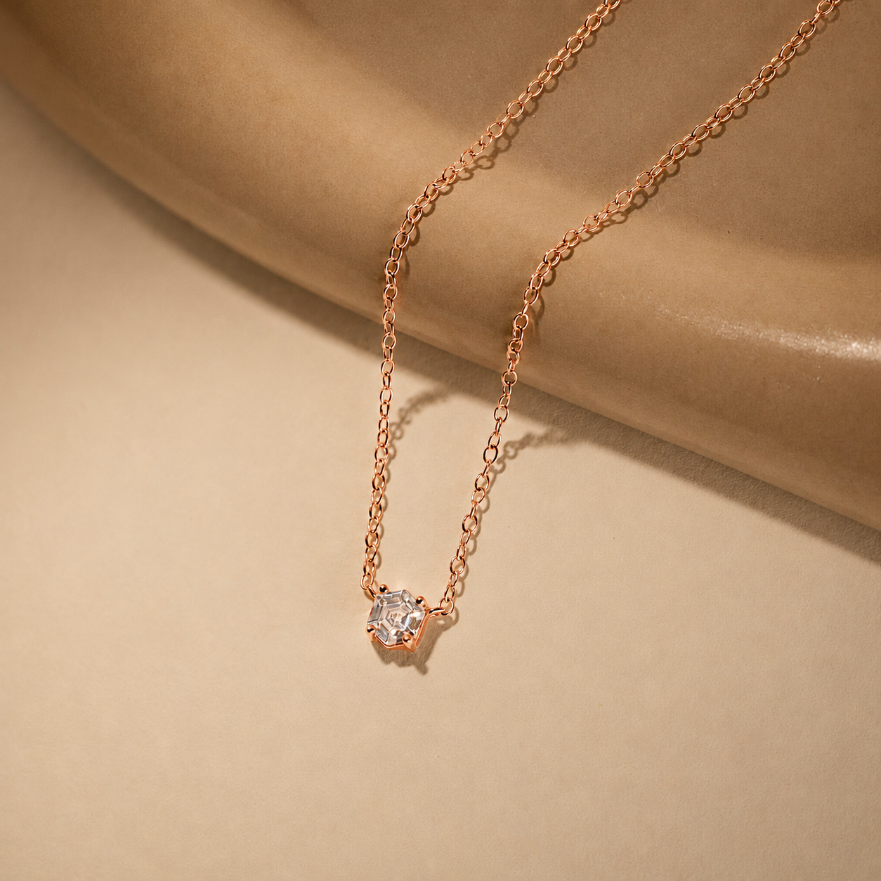 Hexagon Diamond Necklace