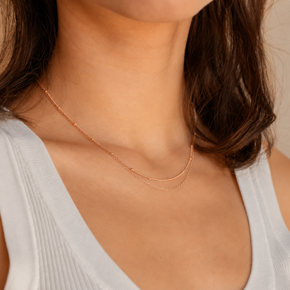 Beaded Duo Chain Necklace