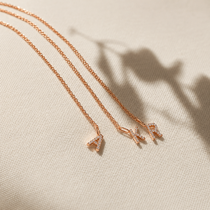 Dangling Pave Initial Necklace