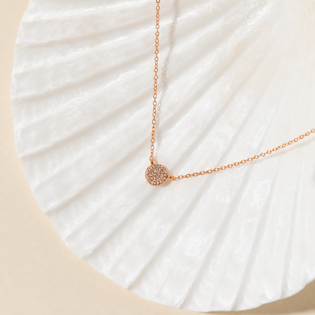 Pave Round Necklace
