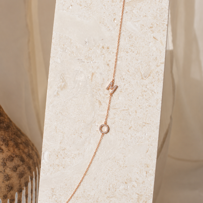 Pave Sideways Initial Necklace