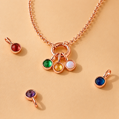 Signet Birthstone Charm (Yellow Gold)