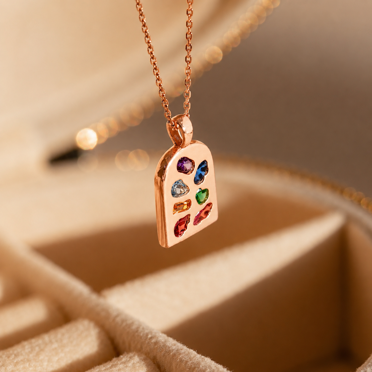Abstract Art Deco Pendant Necklace