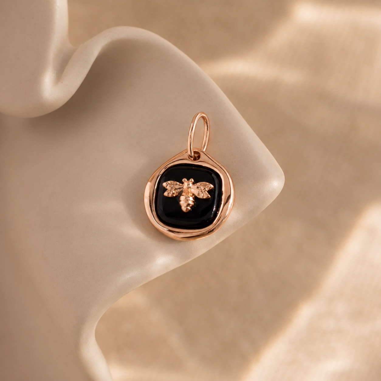 Honeybee Onyx Charm