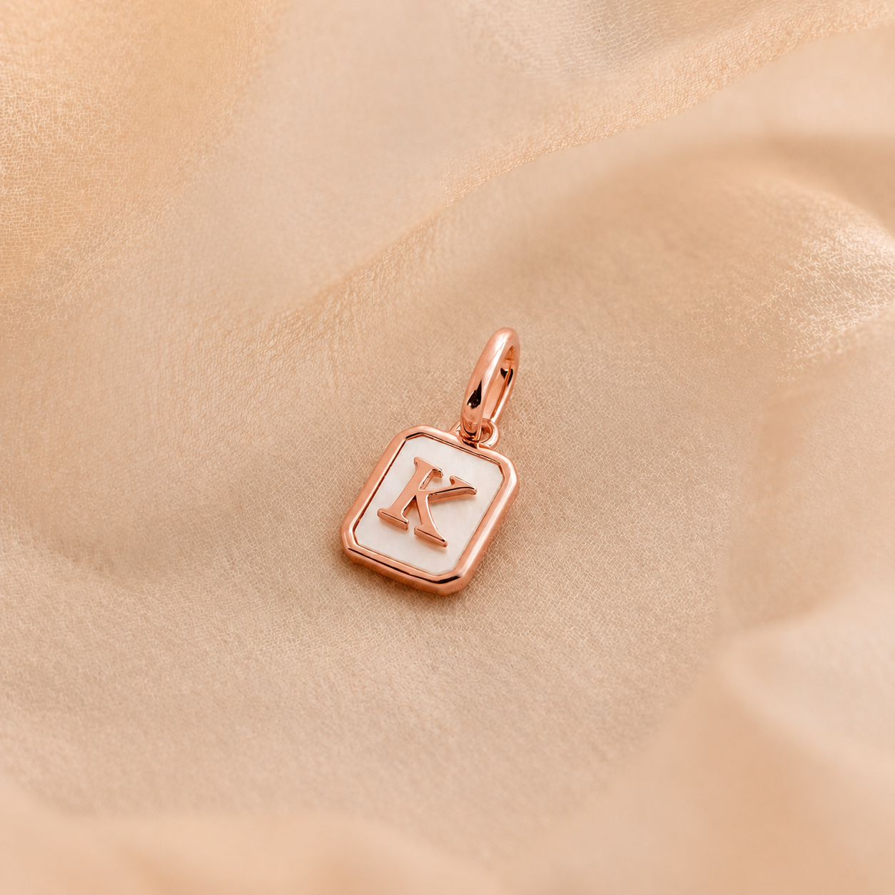 Mother of Pearl Initial Charm