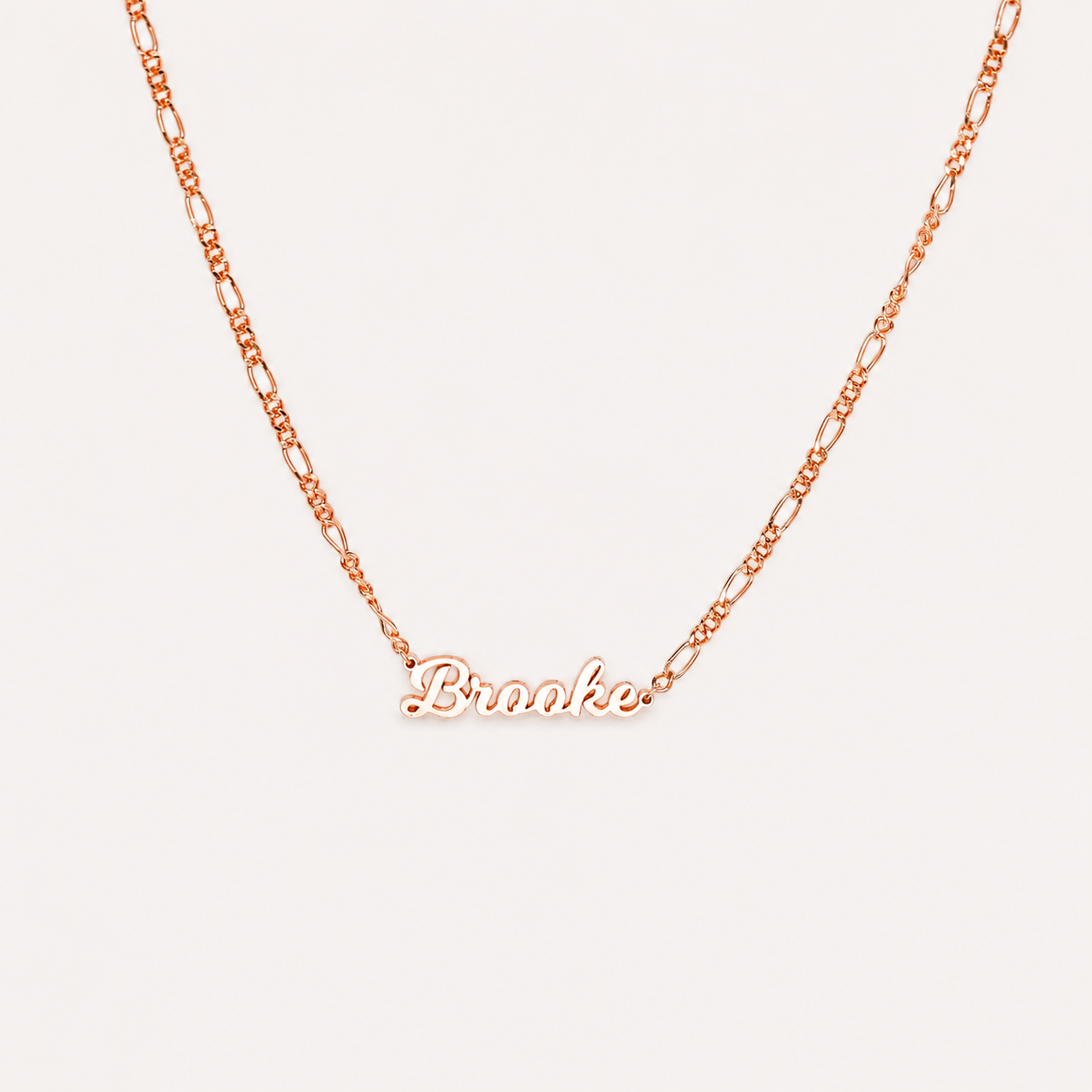 Mellow Name Necklace in Figaro Chain
