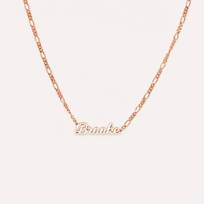 Mellow Name Necklace in Figaro Chain