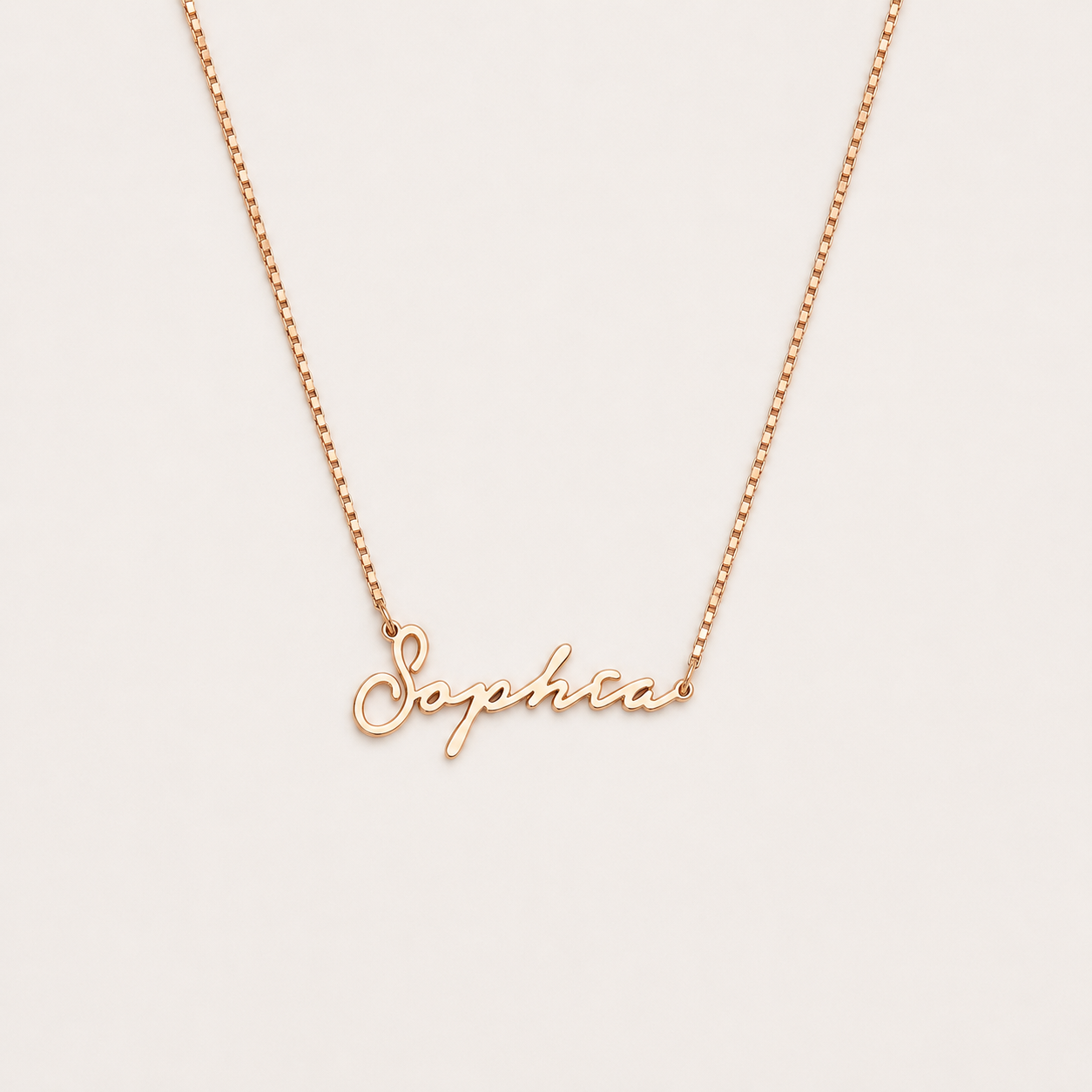 Venice Name Necklace in Box Chain