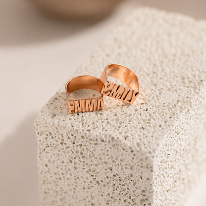 Make a Statement with Our Personalized Bold Name Ring