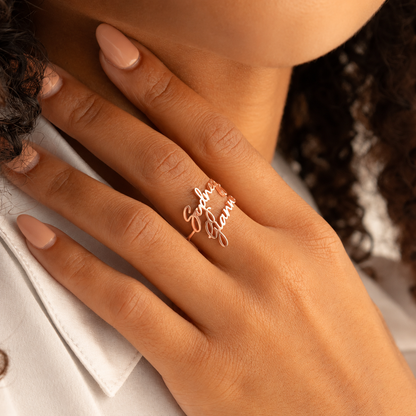 Grace Duo Name Ring