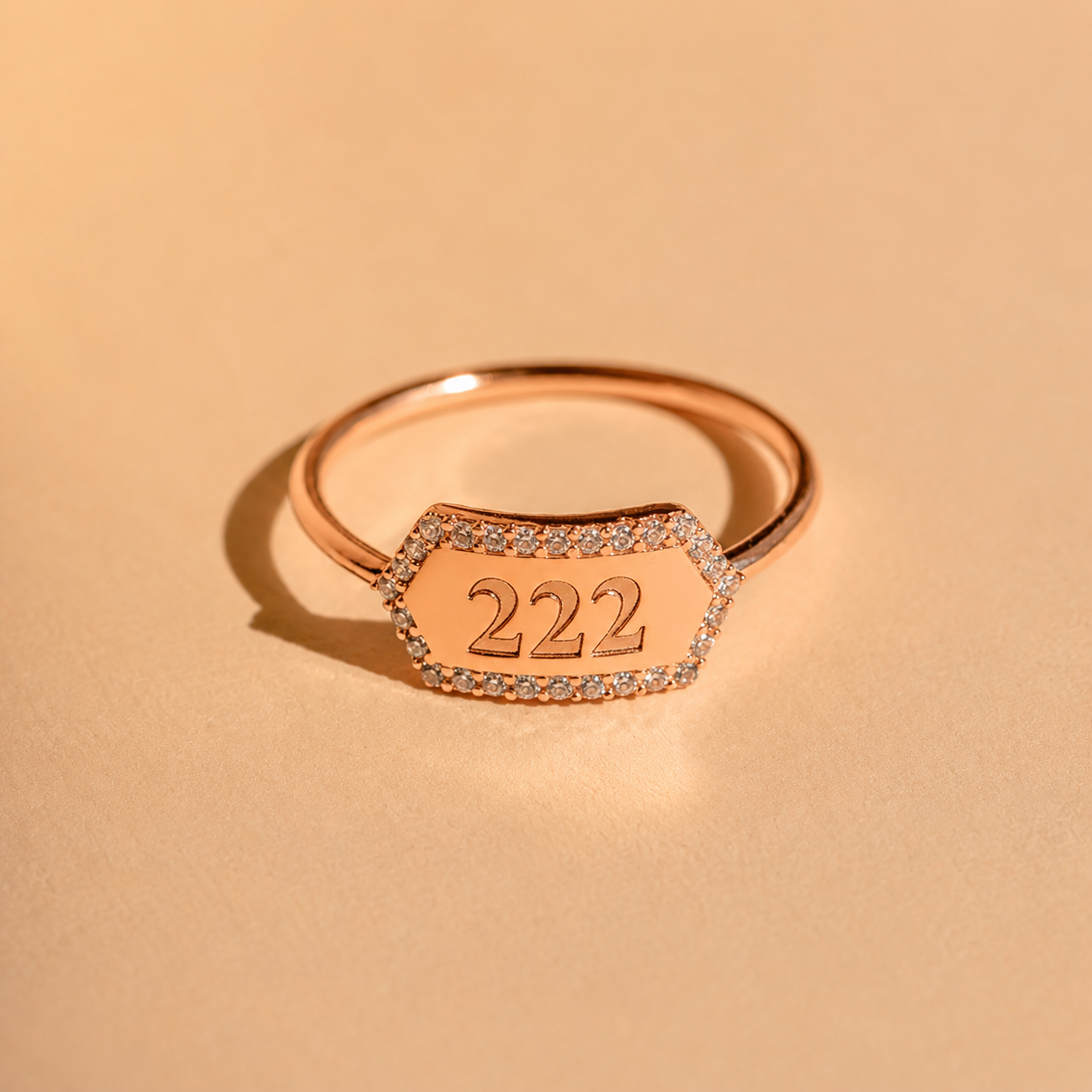 Engraved Hexagon Ring