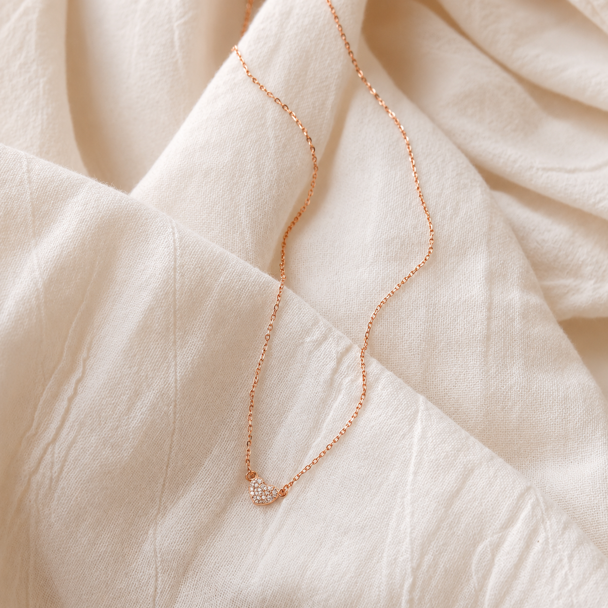 Pave Heart Necklace
