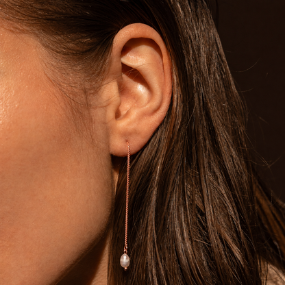 Close-up of an ear with a pearl earring